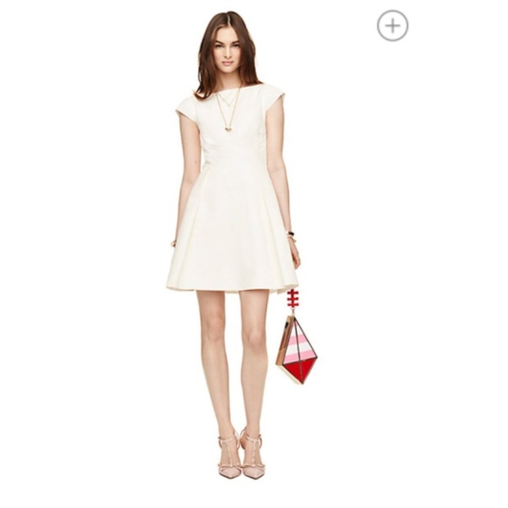Kate Spade Kite Bow Back Cocktail Dress Ivory 14